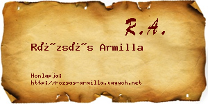Rózsás Armilla névjegykártya